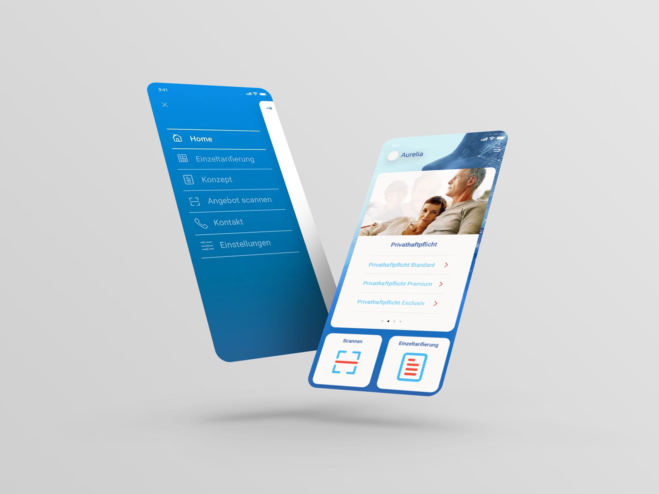 Screenshot der Aurelia Tarifierungs-App